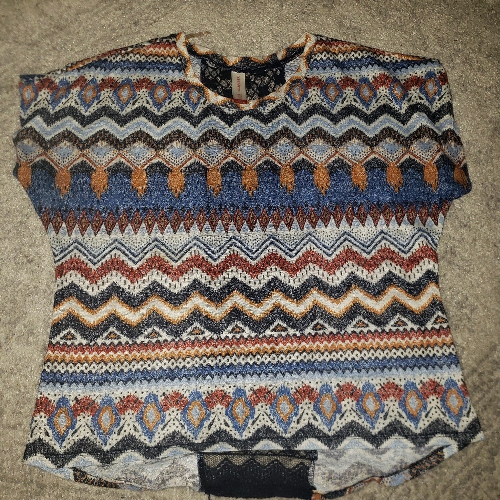 Multi colored Aztec print top